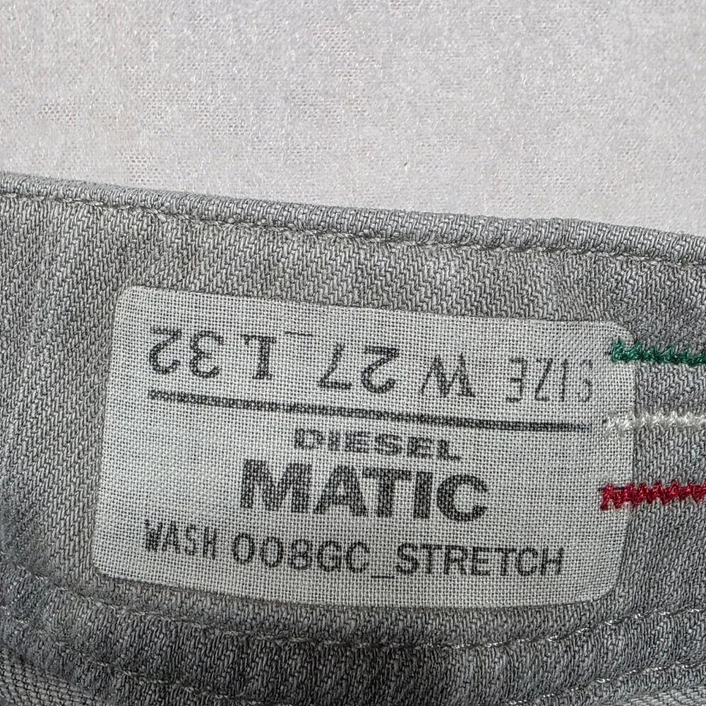Diesel MATIC Stretch Jeans Women W27 L32 Grey Wash Slim Fit Denim‎ Made in Italy